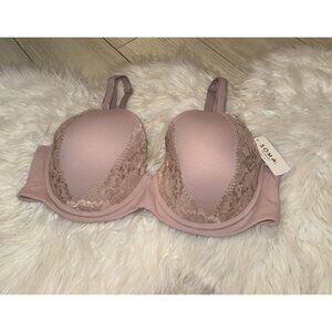 Soma Embraceable Perfect Coverage Bra Lace Detail Lined UW Womens 38D Pink New